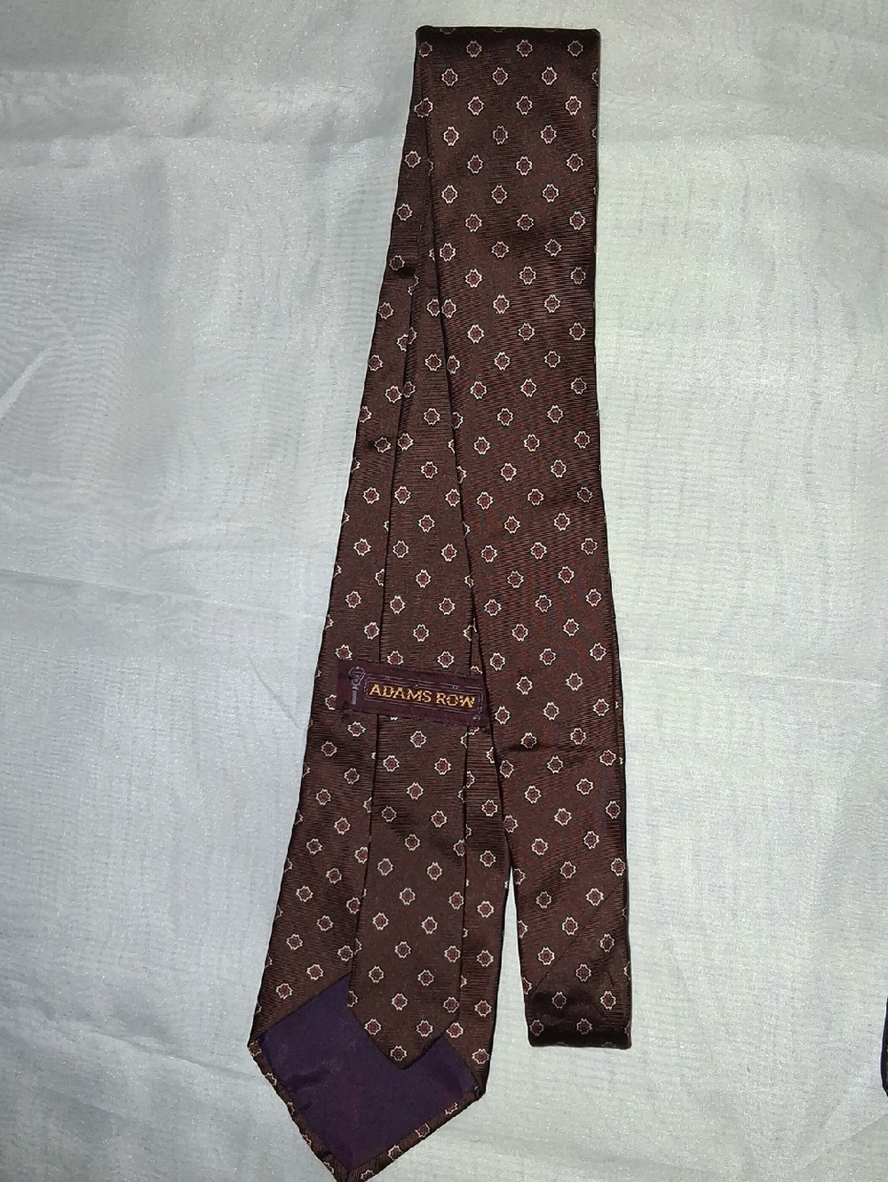 Adams Row Brown Silk Geometric Tie